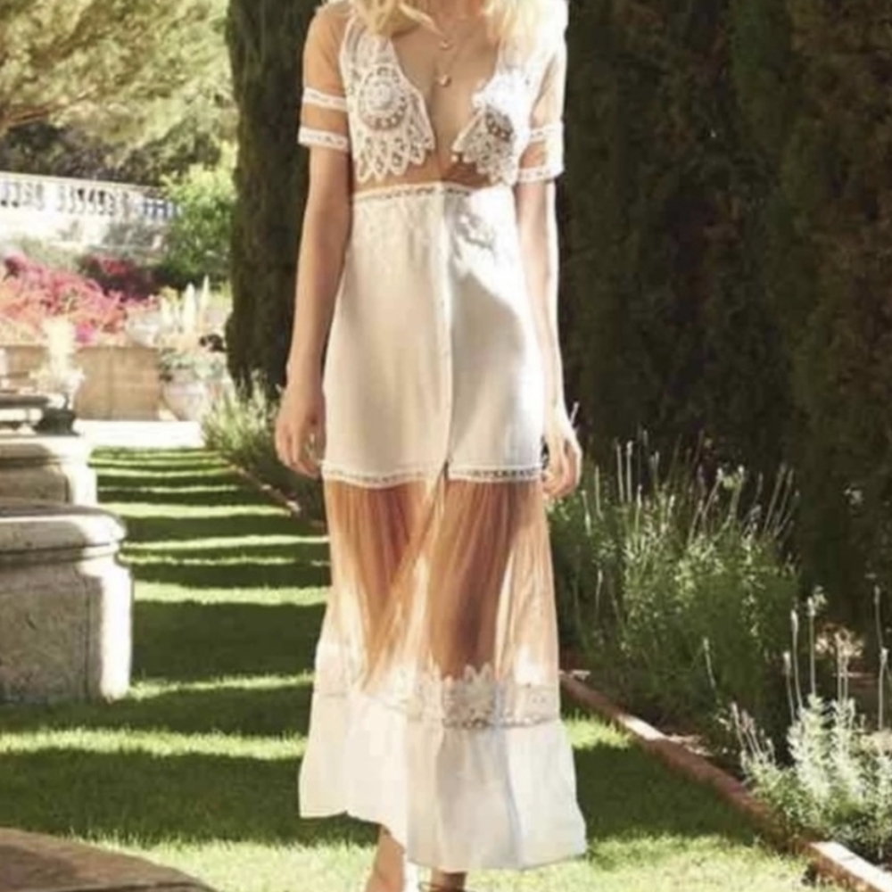 NWT For Love & Lemons Carmine Maxi Dress
